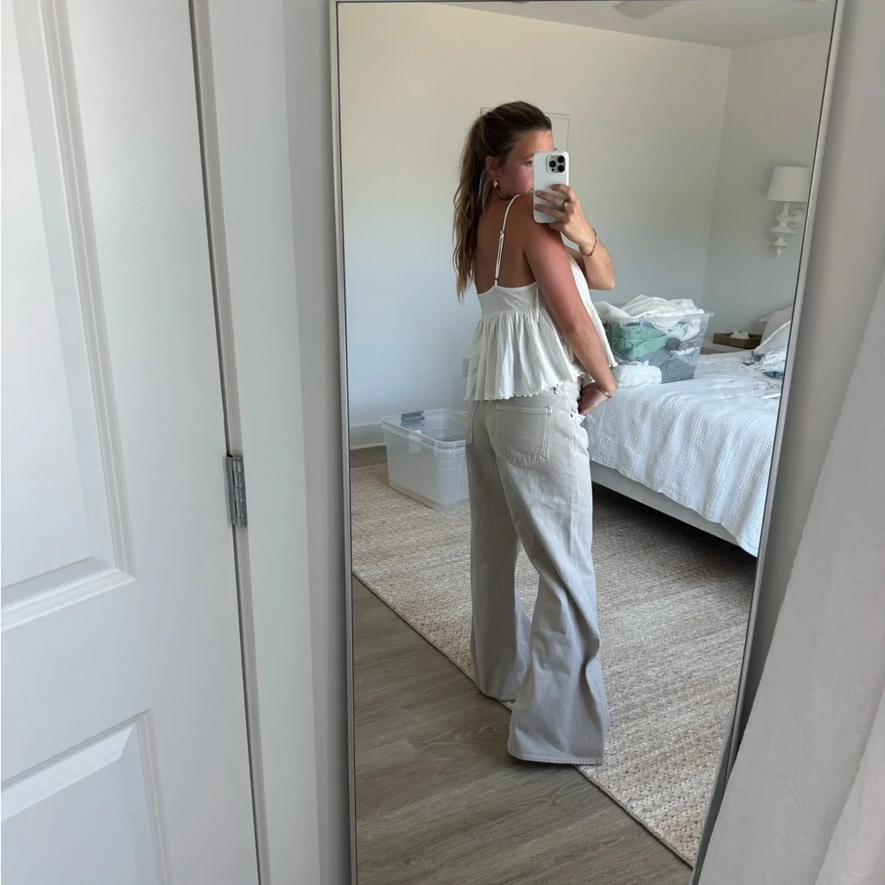 Agolde Beige Denim Pants - Picture 4 of 5